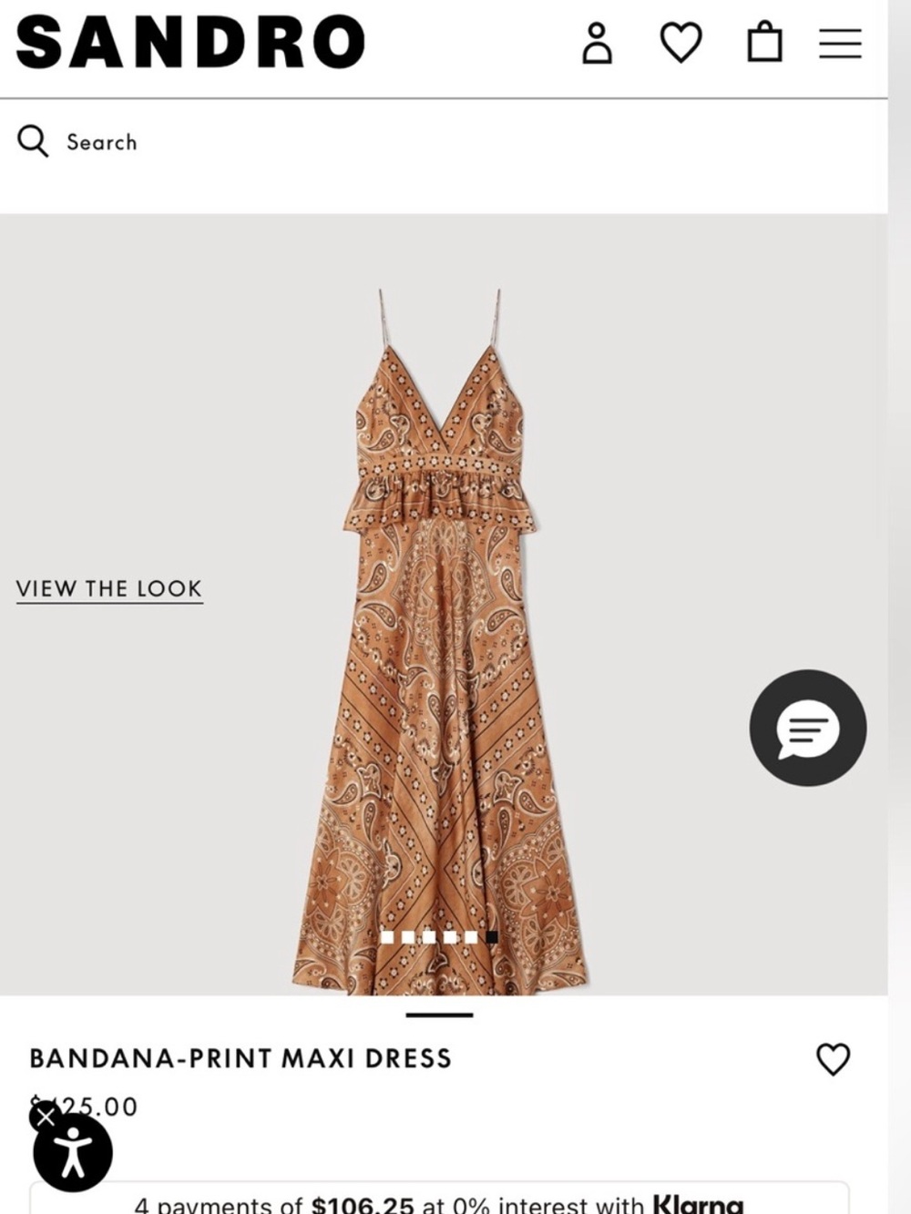SANDRO Bandana Print Maxi Dress- Size FR 40 US 8 - Picture 3 of 3